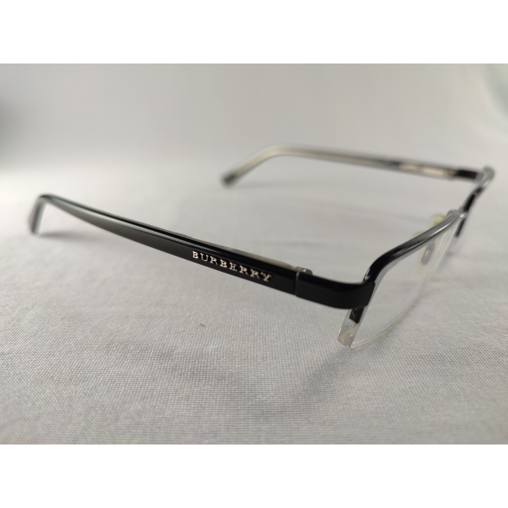Burberry‎ B1012 1011 Black Metal Half Rim Eyeglass Frames 50-18-135 Italy
